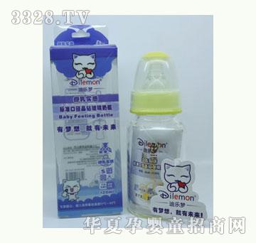 迪乐梦母乳实感标准口径晶钻玻璃奶瓶120ML