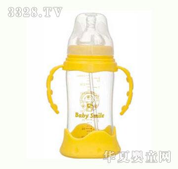 BabySmile宽D径弧形自动玻璃奶瓶240ml