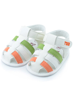 天使之婴结实婴儿凉鞋TS1051橙绿