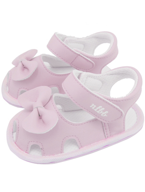 娜拉宝可爱蝴蝶结婴儿鞋粉红色