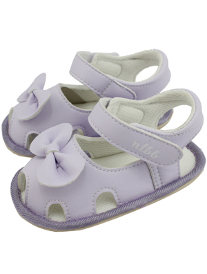 娜拉宝可爱蝴蝶结婴儿鞋粉紫色